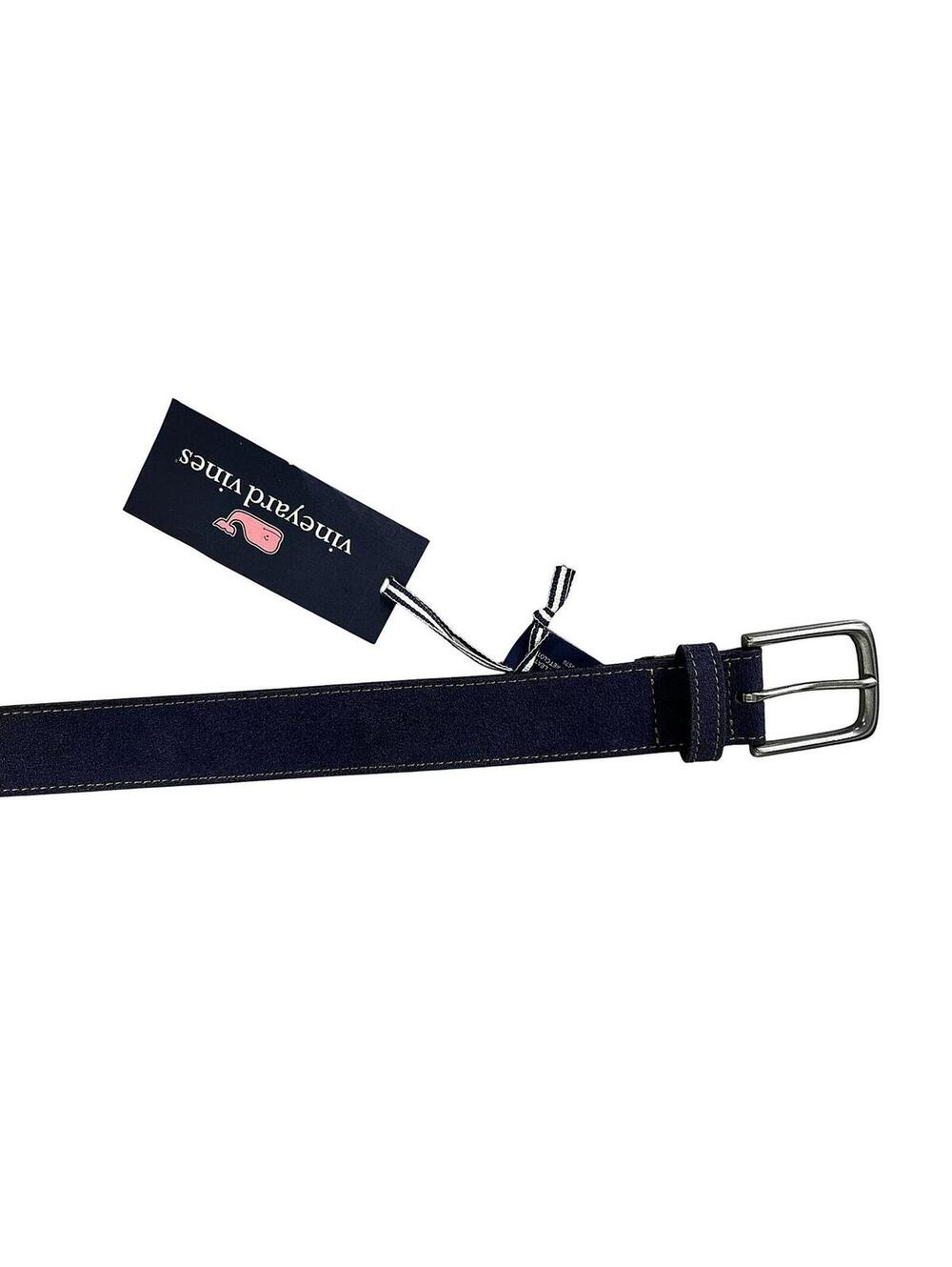 Vineyard Vines Men's Navy Suede Leather Belt New Tags Size 36 Nautical Preppy